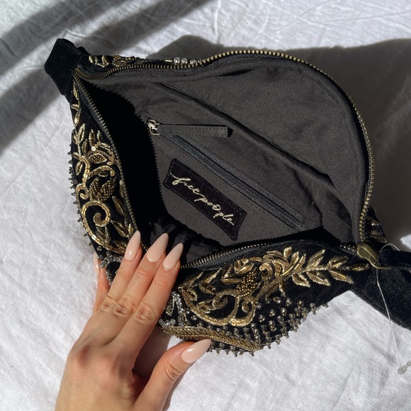 RARE Free People NWT Embellished Beaded Wren Sling Bag Fanny Pack Handbag Purse - Picture 7 of 10